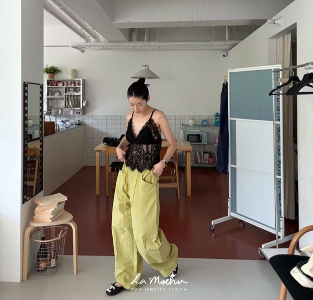 靜音立體拉繩長褲(花花清單)
